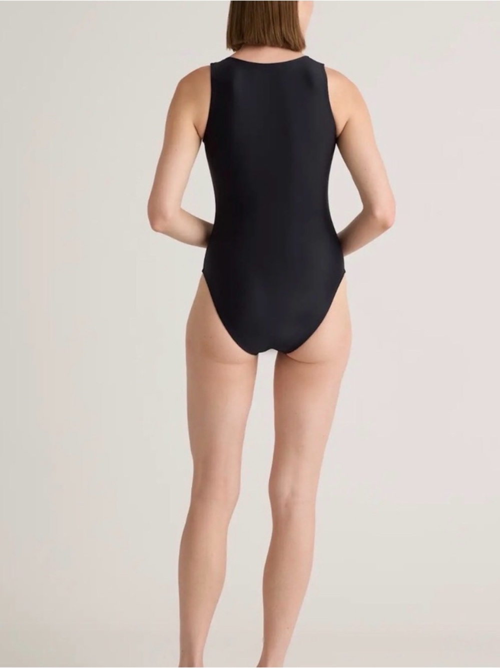 Quince Black women’s One-Piece Swimsuit with Front Zip - Picture 6 of 6